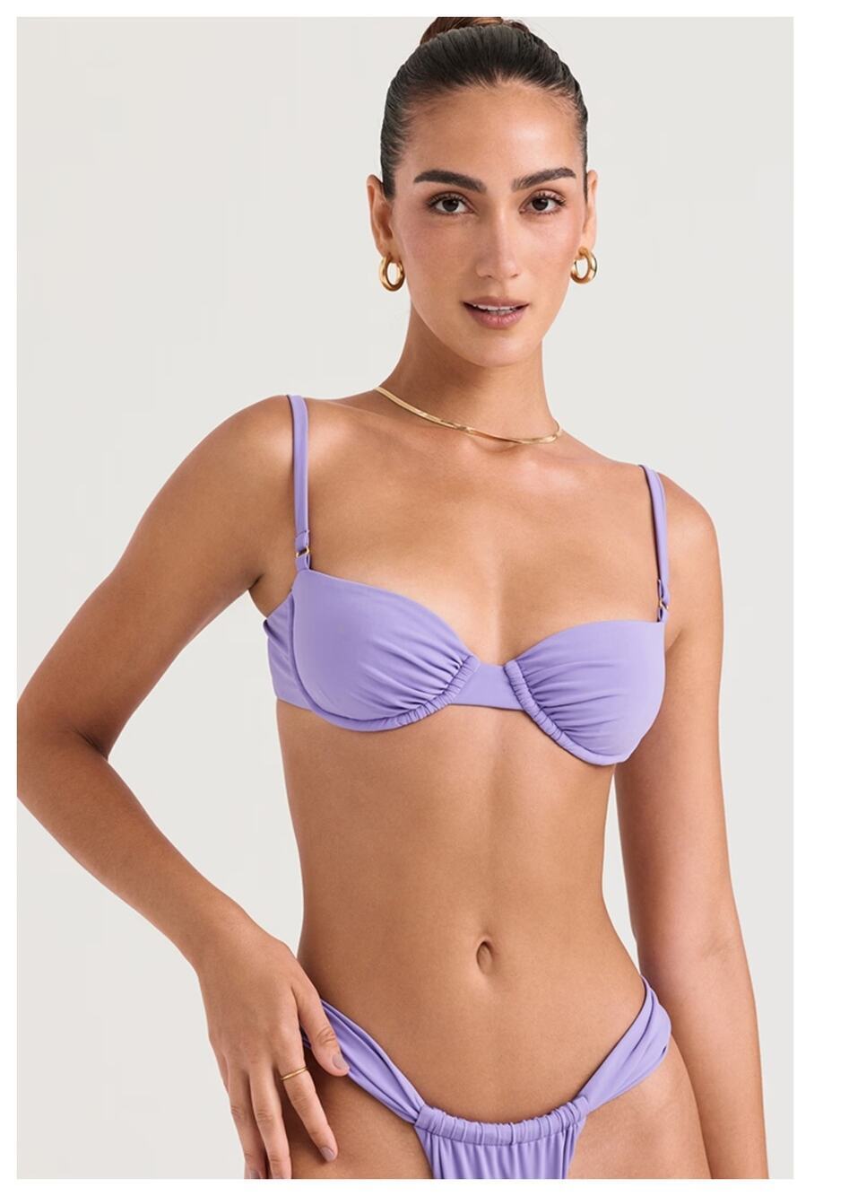 NEW House of CB Monaco Violet Underwired Bikini Top Size L+